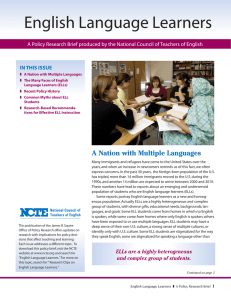 English Language Learners - National Council of Teachers of English