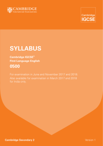 SyllabuS - Cambridge International Examinations