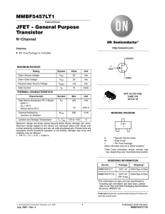 MMBF5457LT1 JFET − General Purpose Transistor