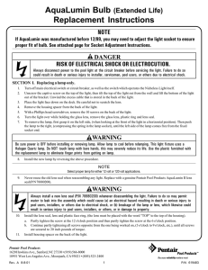 AquaLumin Bulb (Extended Life) Replacement Instructions