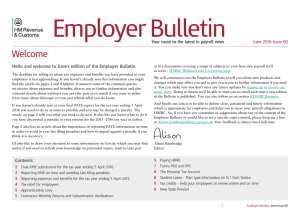 Employer Bulletin June 2016 Issue 60