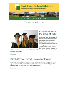 Issue: June | 2016 - East Penn School District