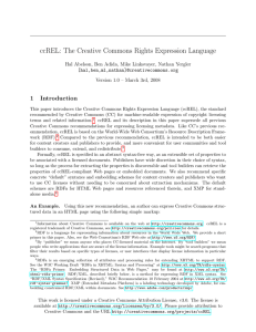 ccREL: The Creative Commons Rights Expression Language