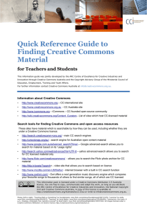 Quick Reference Guide to Finding Creative Commons Material