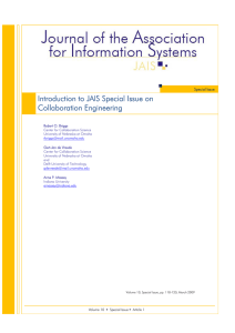 Introduction to JAIS Special Issue on Collaboration Engineering