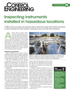 Inspecting instruments installed in hazardous locations