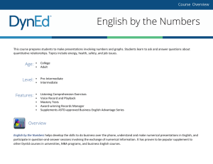 English by the Numbers