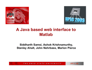 A Java based web interface to Matlab