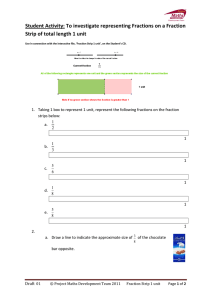 Student Activity: To investigate representing Fractions on a Fraction