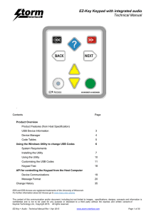 EZ-Key Keypad with integrated audio Technical Manual