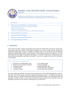 Republic of the Marshall Islands: National Report