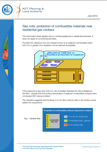 protection of combustible materials near residential gas