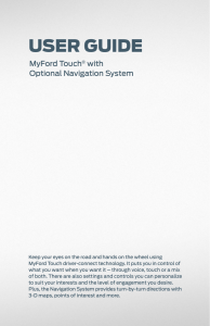 User Guide: MyFord Touch With Navigation