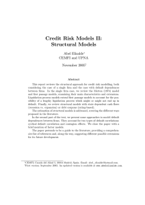 Credit Risk Models II: Structural Models