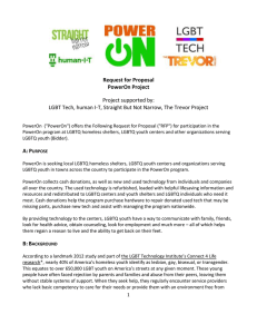 Request for Proposal PowerOn Project Project supported by: LGBT