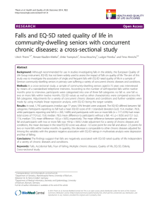 Falls and EQ-5D rated quality of life in community