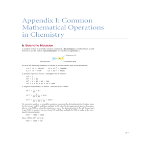 Appendix I: Common Mathematical Operations in Chemistry