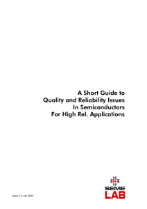A Short Guide to Quality and Reliability Issues In