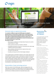 ELSTEROnline – Succesful realization of the demands made on e