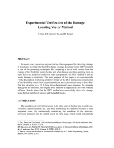 Experimental Verification of the Damage Locating Vector