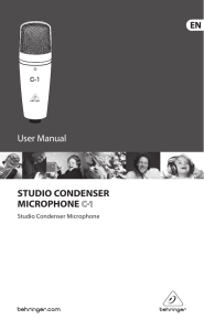User Manual STUDIO CONDENSER MICROPHONE