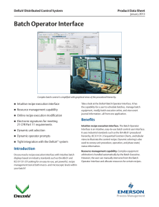 Batch Operator Interface - Emerson Process Management