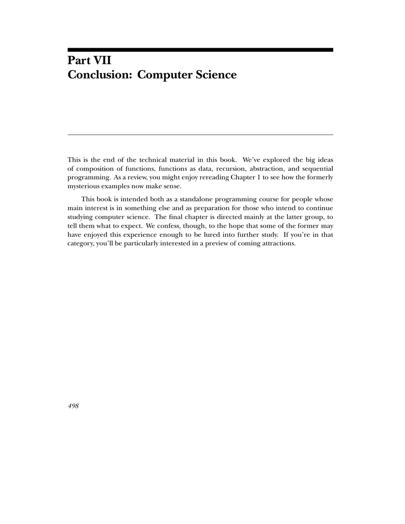 computer science research paper conclusion