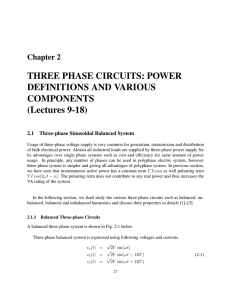 THREE PHASE CIRCUITS: POWER DEFINITIONS AND