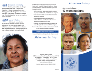 10 warning signs - Alzheimer Society of Canada
