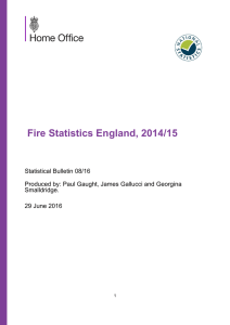 Fire Statistics England, 2014/15