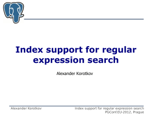 Index support for regular expression search