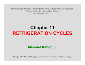 Chapter 11 REFRIGERATION CYCLES