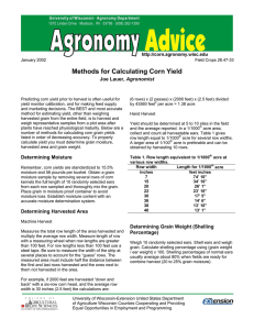 Methods for Calculating Corn Yield