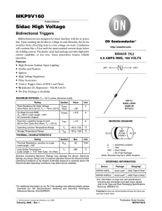 Sidac High Voltage Bidirectional Triggers