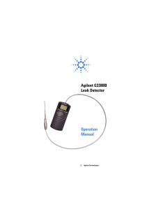 Agilent G3388B Leak Detector Operation Manual