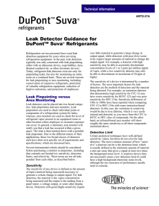 Leak Detector Guidance for DuPont™ Suva® Refrigerants