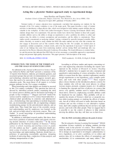 Acting like a physicist: Student approach study to