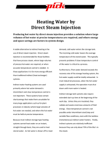 Heating Water by Direct Steam Injection