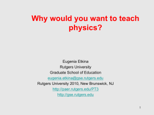 Why would you want to teach physics?