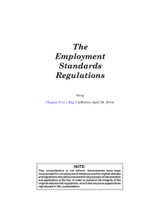 The Employment Standards Regulations