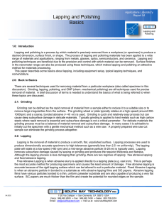 Lapping and Polishing Basics