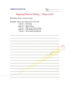 Beginning Practical Writing – “Things to Do”