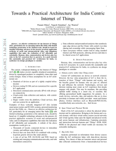 Towards a Practical Architecture for India Centric Internet of Things