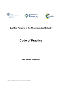 Code of Practice for Qualified Persons