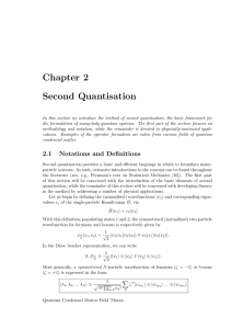 Chapter 2 Second Quantisation