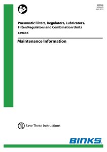 Maintenance Information Manual, Pneumatic Filters, Regulators