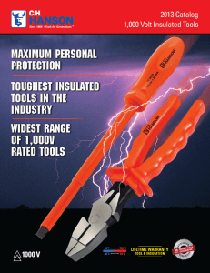 2013 Catalog 1000 Volt Insulated Tools