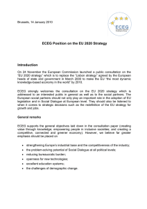 ECEG Position on the EU 2020 Strategy Introduction