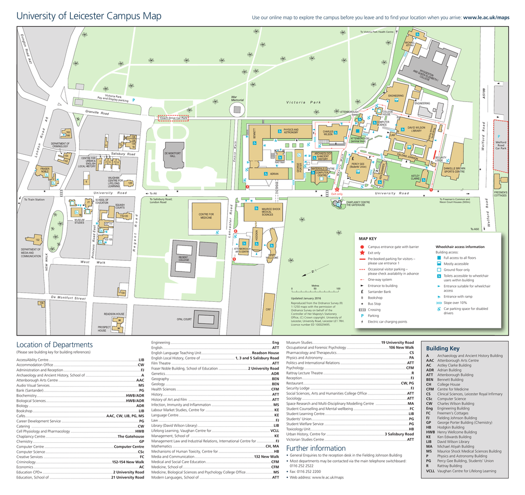 university of leicester map University Of Leicester Campus Map university of leicester map