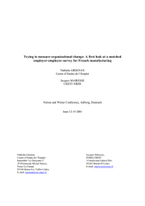 Trying to measure organizational change: A first look at a matched